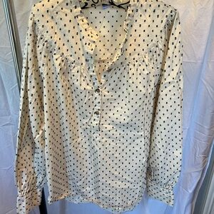 Old Navy White and Black Casual Button Down Shirt